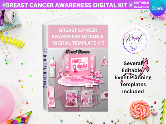 Holiday Planner Digital Bundle Templates - Breast Cancer