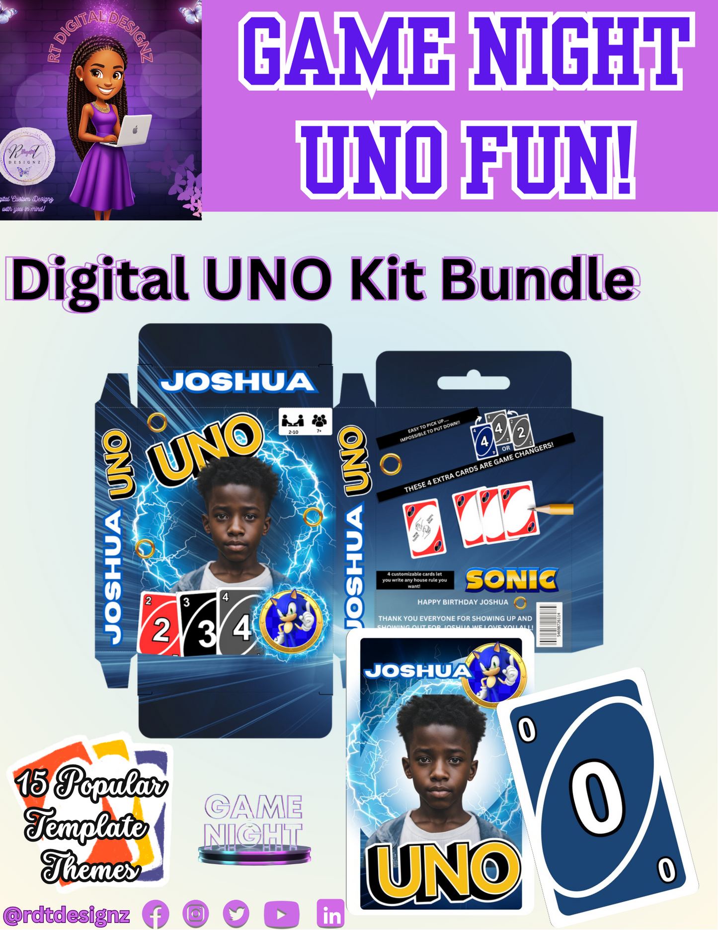 Custom UNO Cards Digital Bundle Kit - ALL
