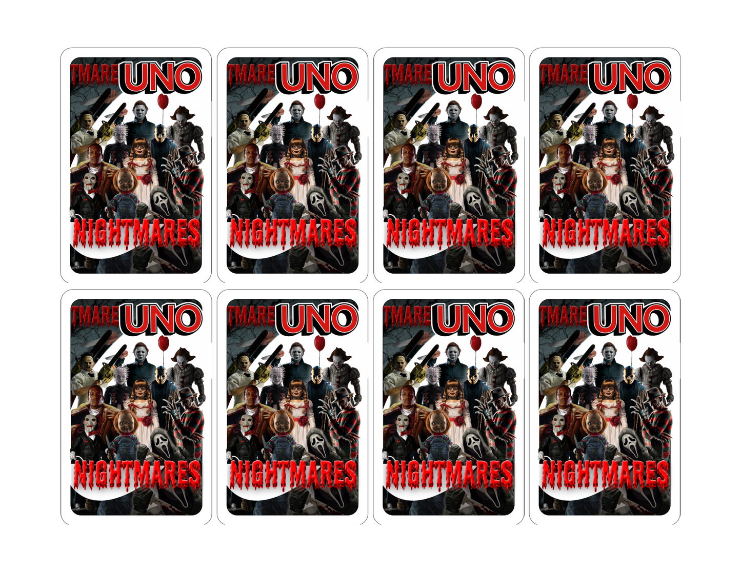 Custom Editable UNO Cards - HALLOWEEN HORROR