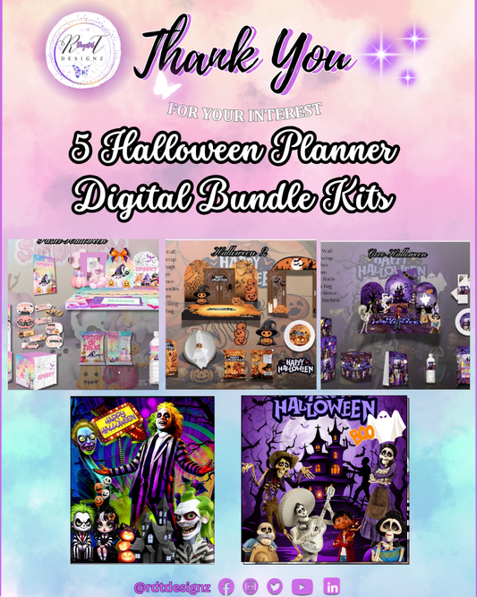 Holiday Planner Digital Template "Bundle"  - 5 Halloween