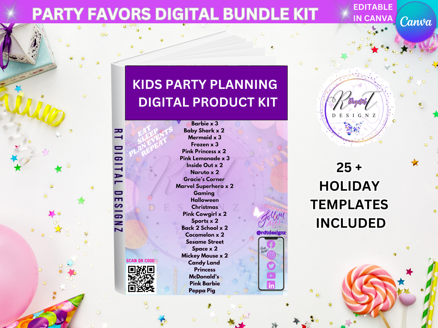 Kids Party Templates - Digital Bundle Kit