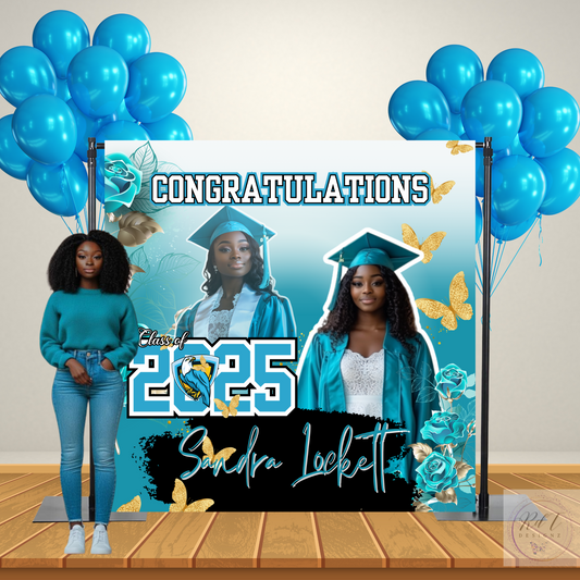 GRAD Banner Editable Template & Mockup - TURQUOISE