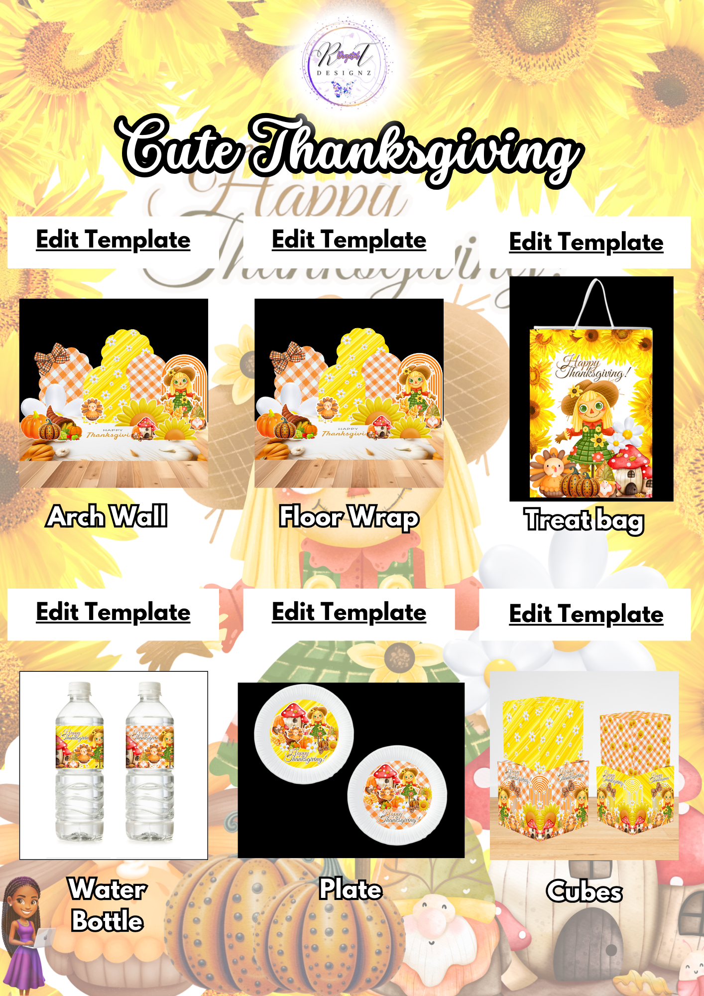 Holiday Planner Digital Template "Bundle"  - 5 Friendsgiving & Thanksgiving