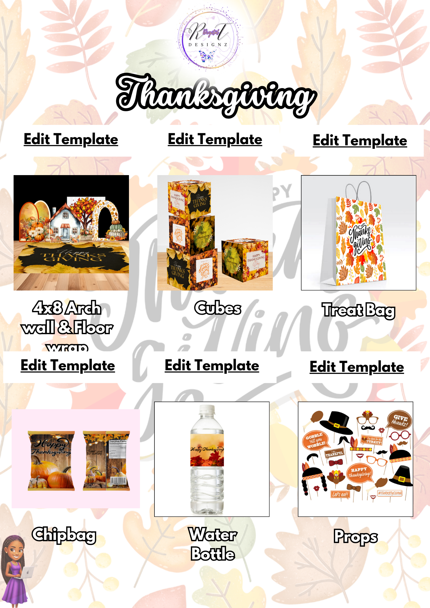Holiday Planner Digital Template "Bundle"  - 5 Friendsgiving & Thanksgiving