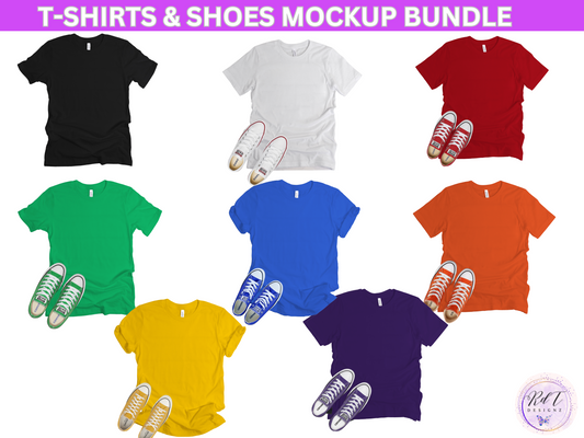 T-shirts and shoes Mockups bundle