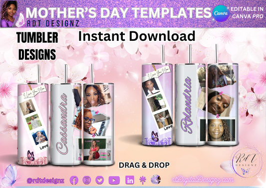 Mothers Day Tumbler Design Template