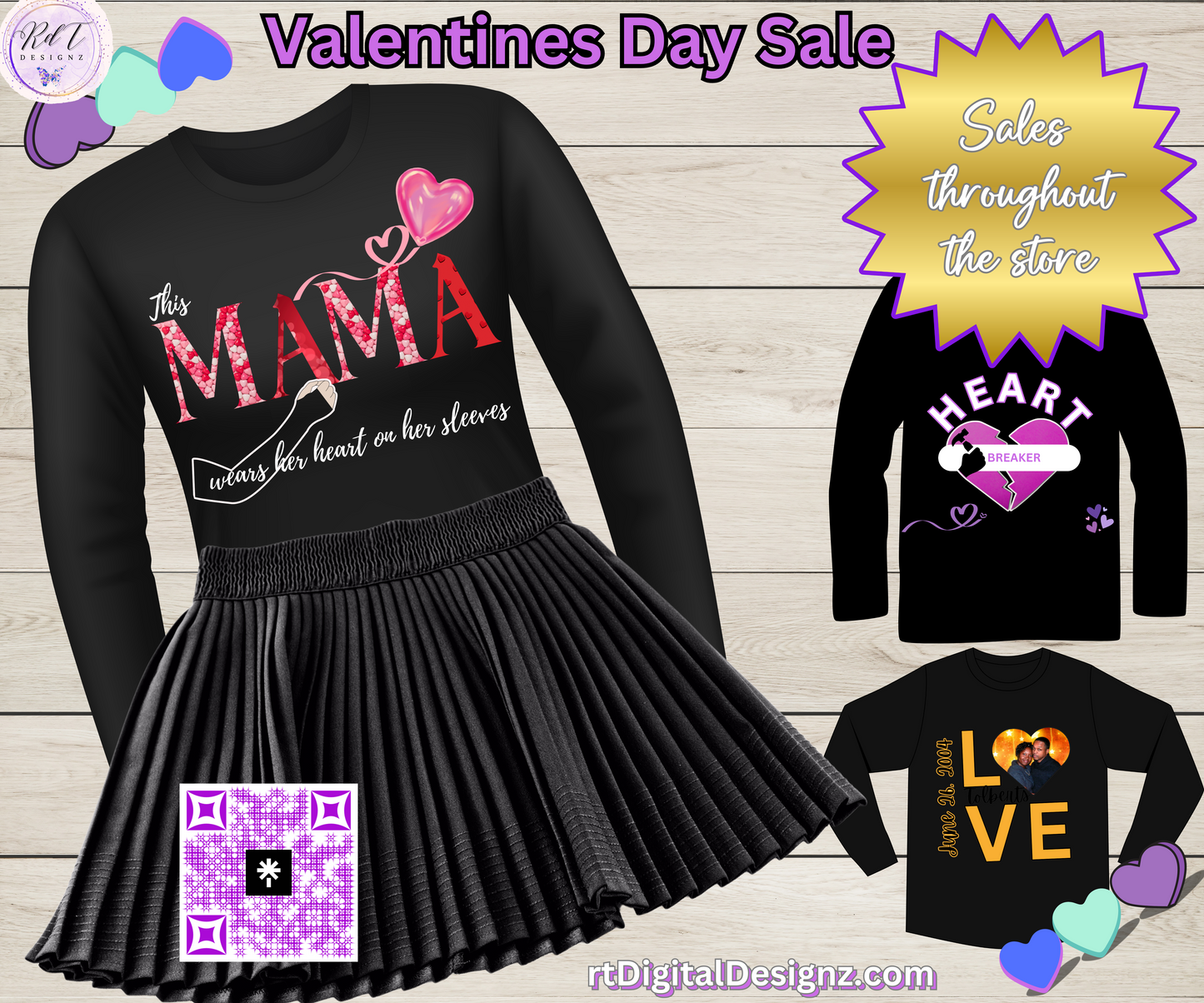 Valentines Day PNG Image - (Mama Sleeve Message)