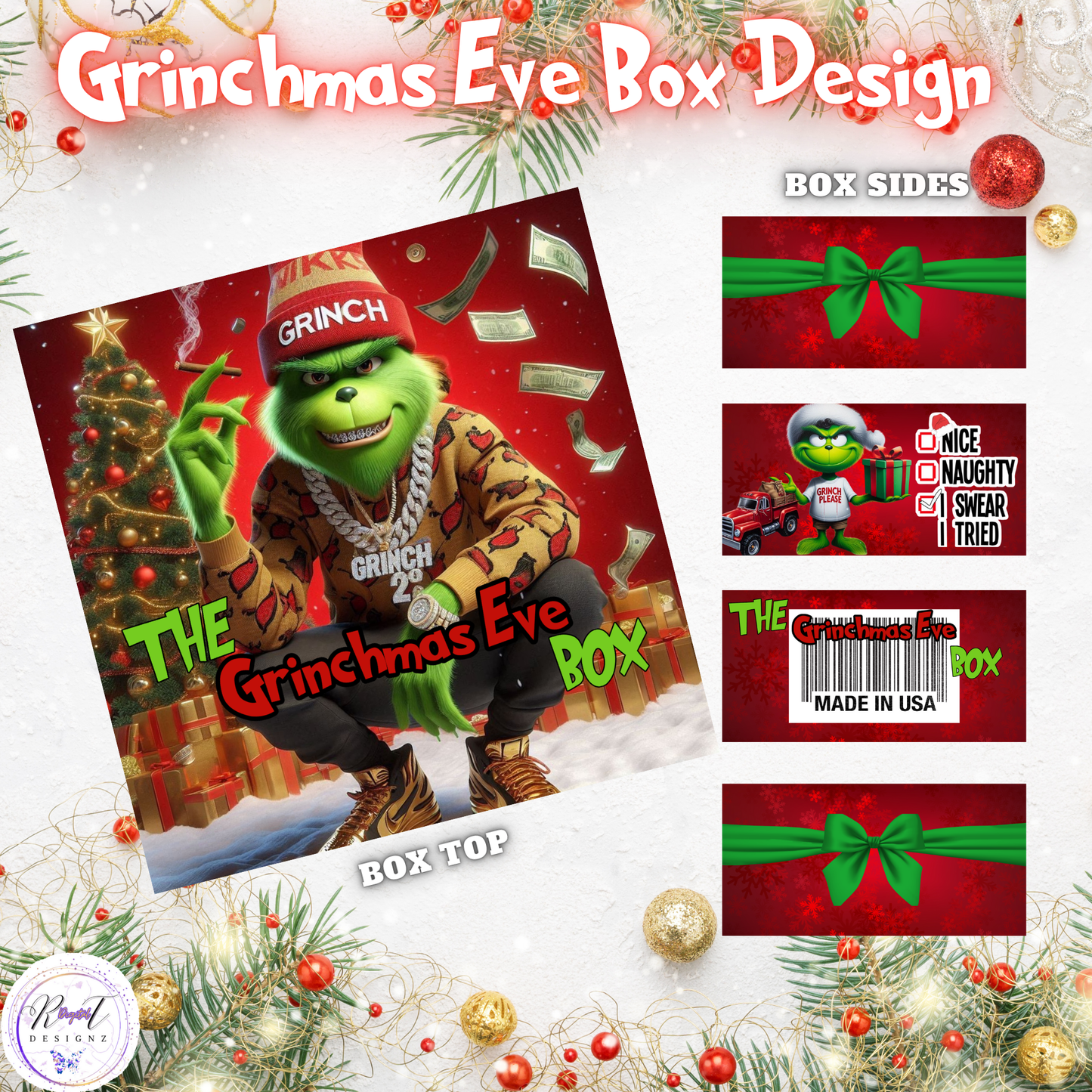 Christmas Eve Grinch Treat Box Designs (VIEWING OPTIONS)
