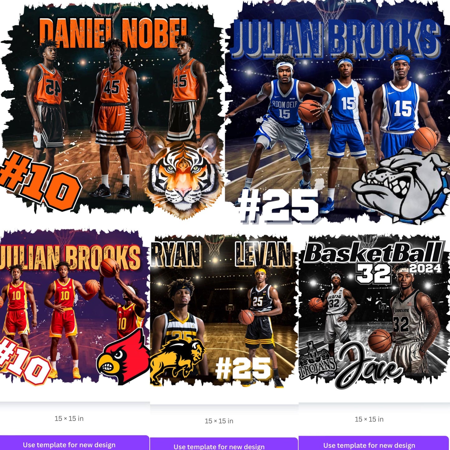 Editable Basketball Digital Designs Product Kit