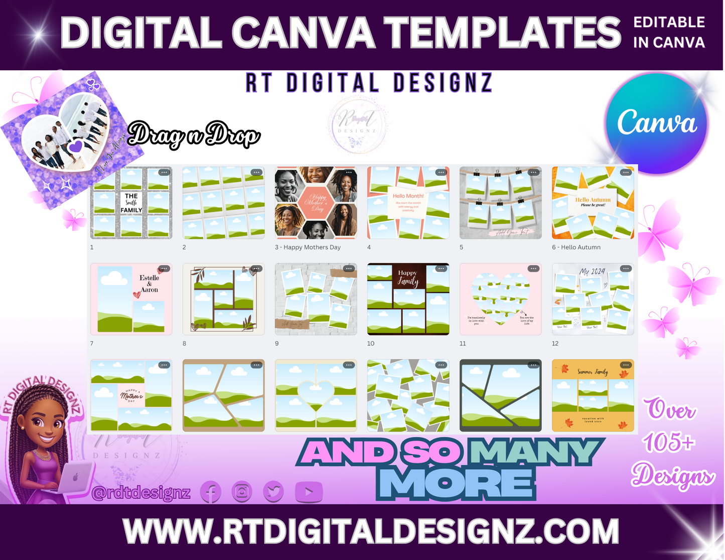 Editable Canva Photo Templates Bundle (106)
