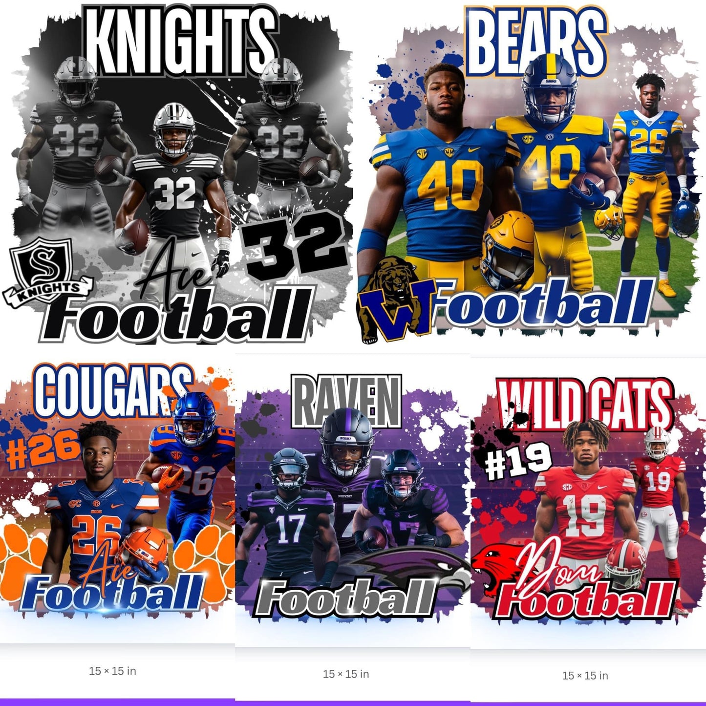 Editable Football Digital Designs Product Kit