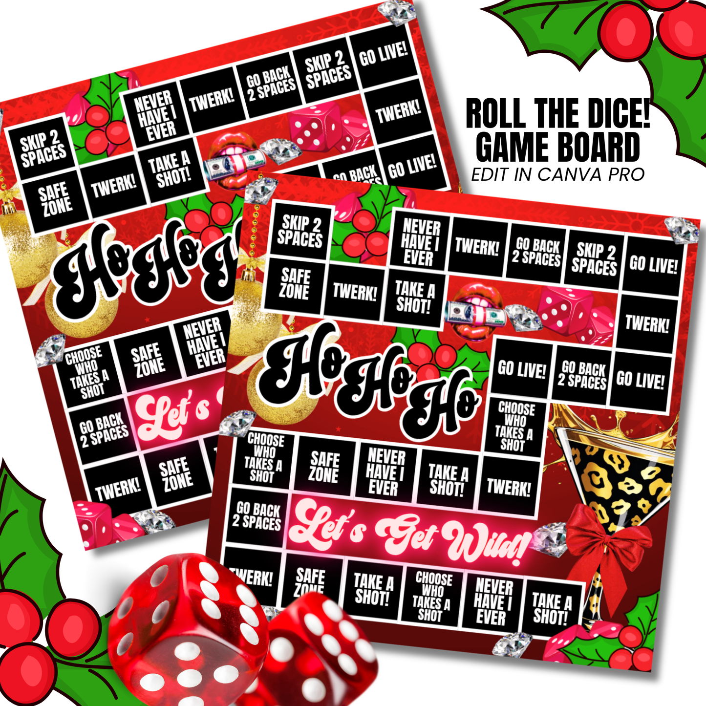 Christmas Game Board Templates w Mockups