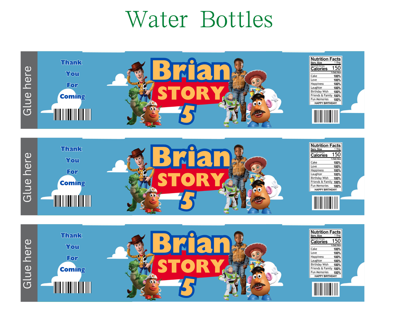 Party Favor Themed Templates - Toy Story